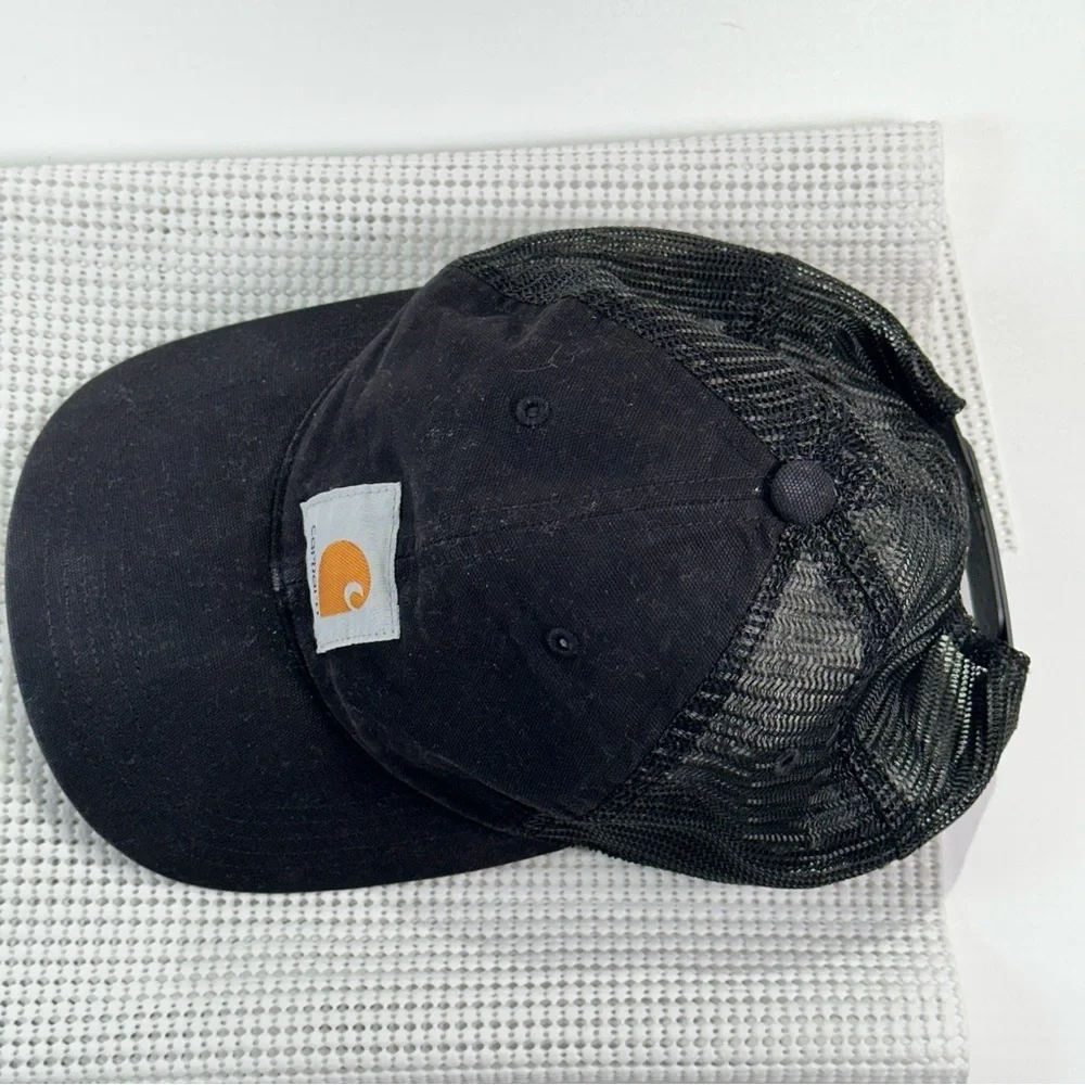 Carhartt workwear trucker hat mesh back black snapback